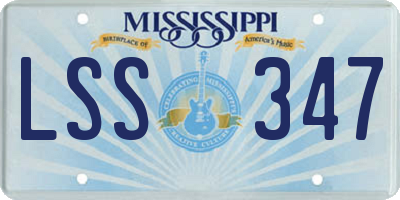 MS license plate LSS347