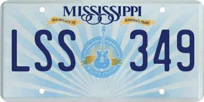MS license plate LSS349