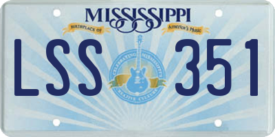 MS license plate LSS351