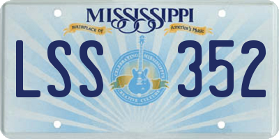 MS license plate LSS352