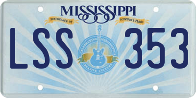 MS license plate LSS353