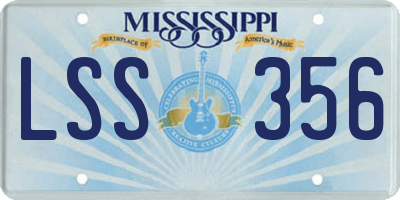 MS license plate LSS356