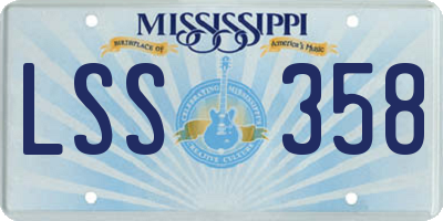 MS license plate LSS358