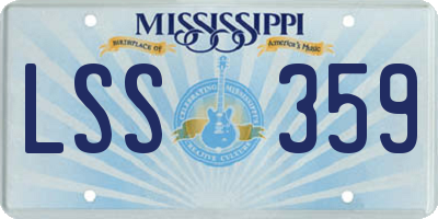 MS license plate LSS359