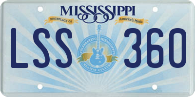 MS license plate LSS360