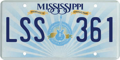 MS license plate LSS361