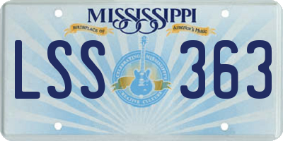MS license plate LSS363