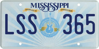 MS license plate LSS365