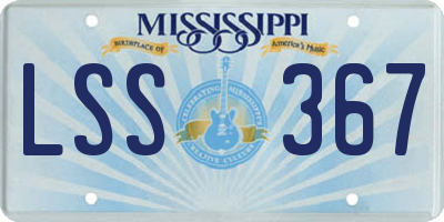 MS license plate LSS367