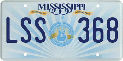MS license plate LSS368