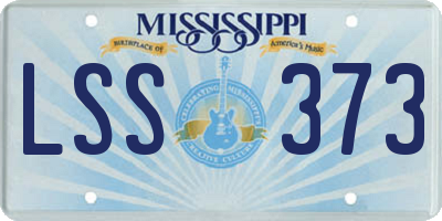 MS license plate LSS373
