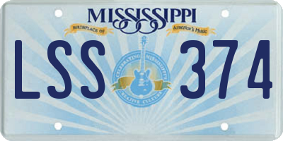 MS license plate LSS374