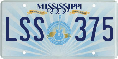 MS license plate LSS375