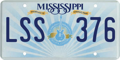MS license plate LSS376