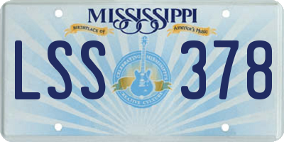 MS license plate LSS378