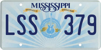 MS license plate LSS379