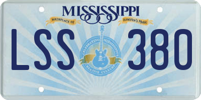 MS license plate LSS380