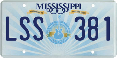 MS license plate LSS381