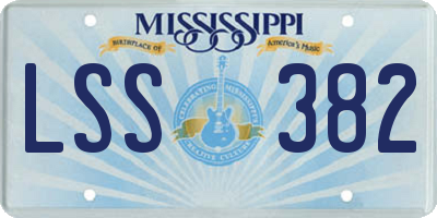 MS license plate LSS382