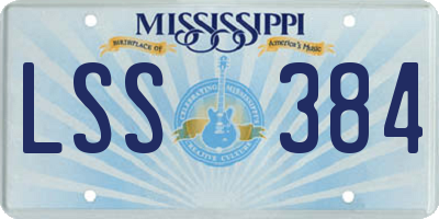 MS license plate LSS384
