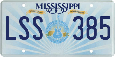 MS license plate LSS385