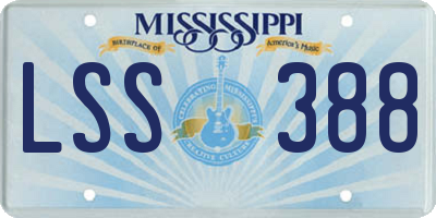 MS license plate LSS388