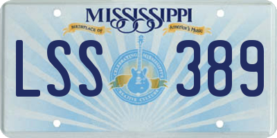 MS license plate LSS389