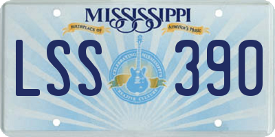 MS license plate LSS390