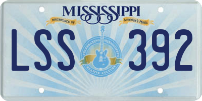 MS license plate LSS392