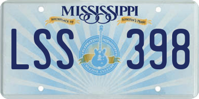 MS license plate LSS398