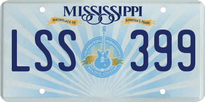 MS license plate LSS399