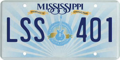 MS license plate LSS401
