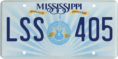 MS license plate LSS405