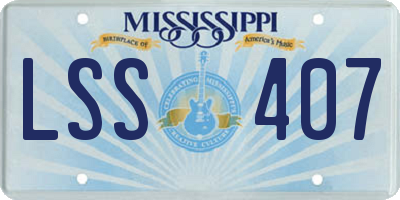 MS license plate LSS407