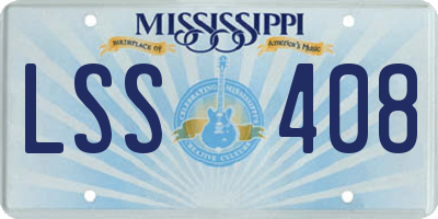 MS license plate LSS408