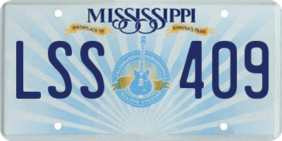 MS license plate LSS409
