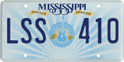 MS license plate LSS410
