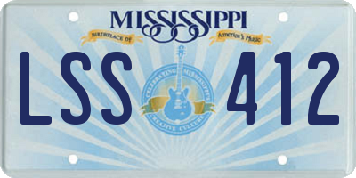 MS license plate LSS412