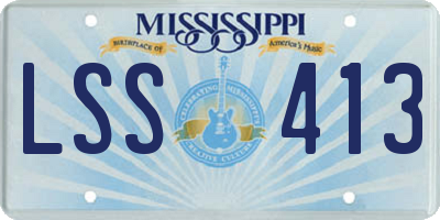 MS license plate LSS413