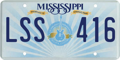 MS license plate LSS416