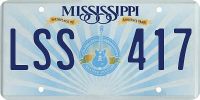 MS license plate LSS417