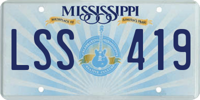 MS license plate LSS419