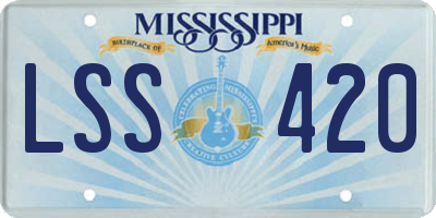 MS license plate LSS420