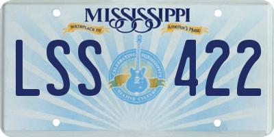 MS license plate LSS422