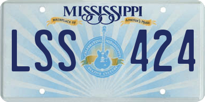 MS license plate LSS424
