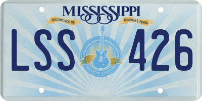 MS license plate LSS426