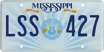 MS license plate LSS427