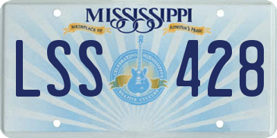MS license plate LSS428