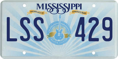 MS license plate LSS429