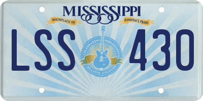 MS license plate LSS430